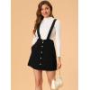 imageAllegra K Womens Corduroy Overall Strap Braces Button Decor Vintage Suspender SkirtBlack