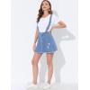 imageAllegra K Womens Denim Skirt Overall Adjustable Strap Braces Mini Suspender Washed Jean SkirtsBlue Frayed