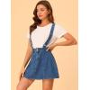 imageAllegra K Womens Denim Skirt Overall Adjustable Strap Braces Mini Suspender Washed Jean SkirtsM Blue