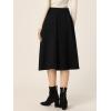 imageAllegra K Womens Faux Suede Button Front High Waist Swing Flared Midi Casual Skater SkirtBlack