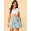 imageAllegra K Womens Floral Pleated Skirt Ruffle High Waist Summer Mini SkirtBlue