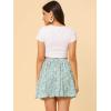 imageAllegra K Womens Floral Pleated Skirt Ruffle High Waist Summer Mini SkirtBlue