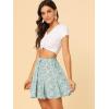 imageAllegra K Womens Floral Pleated Skirt Ruffle High Waist Summer Mini SkirtBlue