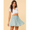 imageAllegra K Womens Floral Pleated Skirt Ruffle High Waist Summer Mini SkirtBlue