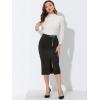 imageAllegra K Womens High Waist Faux Suede Belted Split Hem Bodycon Pencil Skirt XSmall Black