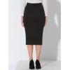 imageAllegra K Womens High Waist Faux Suede Belted Split Hem Bodycon Pencil Skirt XSmall Black