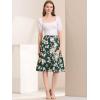 imageAllegra K Womens Slits Front High Waist ALine Belted Floral Flowy Midi SkirtGreen