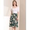 imageAllegra K Womens Slits Front High Waist ALine Belted Floral Flowy Midi SkirtGreen