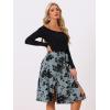 imageAllegra K Womens Slits Front High Waist ALine Belted Floral Flowy Midi SkirtGrey Blue