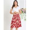 imageAllegra K Womens Slits Front High Waist ALine Belted Floral Flowy Midi SkirtRed