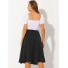 imageAllegra K Womens Valentines Day Date Dinner Flowy ALine Elastic Waist Flare Swing Midi SkirtBlack