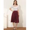 imageAllegra K Womens Valentines Day Date Dinner Flowy ALine Elastic Waist Flare Swing Midi SkirtWine Red