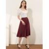 imageAllegra K Womens Valentines Day Date Dinner Flowy ALine Elastic Waist Flare Swing Midi SkirtWine Red