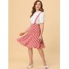 imageAllegra K Womens Vintage Suspender Skirt 1950s Polka Dots Flowy Midi Skirts XLarge Pink