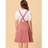 imageAllegra K Womens Vintage Suspender Skirt 1950s Polka Dots Flowy Midi Skirts XLarge Pink