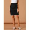 imageAllegra K Womens Workwear Paperbag Elastic Waist Side Pockets Cotton Pencil SkirtBlack