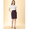 imageAllegra K Womens Workwear Paperbag Elastic Waist Side Pockets Cotton Pencil SkirtDark Red