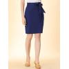 imageAllegra K Womens Workwear Paperbag Elastic Waist Side Pockets Cotton Pencil SkirtNavy Blue