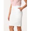 imageAllegra K Womens Workwear Paperbag Elastic Waist Side Pockets Cotton Pencil SkirtWhite