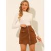 imageAllegra K Womens Zipper Front Skirt High Waist ALine Faux Suede Mini SkirtCaramel