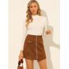 imageAllegra K Womens Zipper Front Skirt High Waist ALine Faux Suede Mini SkirtCaramel