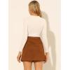 imageAllegra K Womens Zipper Front Skirt High Waist ALine Faux Suede Mini SkirtCaramel