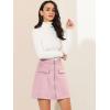 imageAllegra K Womens Zipper Front Skirt High Waist ALine Faux Suede Mini SkirtDusty Pink