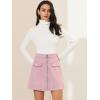 imageAllegra K Womens Zipper Front Skirt High Waist ALine Faux Suede Mini SkirtDusty Pink