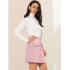 imageAllegra K Womens Zipper Front Skirt High Waist ALine Faux Suede Mini SkirtDusty Pink