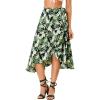 imageAllegra K Floral Skirt for Womens Hawaiian Tropical Beach Boho Wrap Midi SkirtBlack