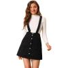 imageAllegra K Womens Corduroy Overall Strap Braces Button Decor Vintage Suspender SkirtBlack