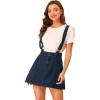 imageAllegra K Womens Denim Skirt Overall Adjustable Strap Braces Mini Suspender Washed Jean SkirtsDark Blue