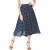 imageAllegra K Womens Valentines Day Date Dinner Flowy ALine Elastic Waist Flare Swing Midi SkirtBlue