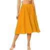 imageAllegra K Womens Valentines Day Date Dinner Flowy ALine Elastic Waist Flare Swing Midi SkirtYellow