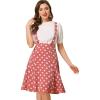 imageAllegra K Womens Vintage Suspender Skirt 1950s Polka Dots Flowy Midi Skirts XLarge Pink