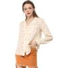 imageAllegra K Womens 1950s Vintage Long Sleeve Printed Button Down TopsBeige