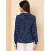 imageAllegra K Womens 1950s Vintage Long Sleeve Printed Button Down TopsDark Blue