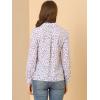 imageAllegra K Womens 1950s Vintage Long Sleeve Printed Button Down TopsWhite
