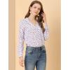 imageAllegra K Womens 1950s Vintage Long Sleeve Printed Button Down TopsWhite