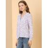 imageAllegra K Womens 1950s Vintage Long Sleeve Printed Button Down TopsWhite