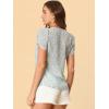 imageAllegra K Womens Button Front Shirt Puff Short Sleeves Chiffon Floral TopLight Blue