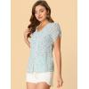 imageAllegra K Womens Button Front Shirt Puff Short Sleeves Chiffon Floral TopLight Blue