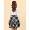 imageAllegra K Womens Christmas Plaids Vintage Tartan Elastic Waist Knee Length ALine SkirtBlack