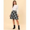 imageAllegra K Womens Christmas Plaids Vintage Tartan Elastic Waist Knee Length ALine SkirtBlack