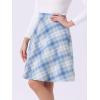 imageAllegra K Womens Christmas Plaids Vintage Tartan Elastic Waist Knee Length ALine SkirtBlue Beige