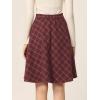 imageAllegra K Womens Christmas Plaids Vintage Tartan Elastic Waist Knee Length ALine SkirtBurgundy