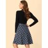 imageAllegra K Womens Christmas Plaids Vintage Tartan Elastic Waist Knee Length ALine SkirtDark Blue