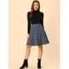 imageAllegra K Womens Christmas Plaids Vintage Tartan Elastic Waist Knee Length ALine SkirtDark Blue