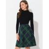 imageAllegra K Womens Christmas Plaids Vintage Tartan Elastic Waist Knee Length ALine SkirtGreen