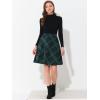 imageAllegra K Womens Christmas Plaids Vintage Tartan Elastic Waist Knee Length ALine SkirtGreen